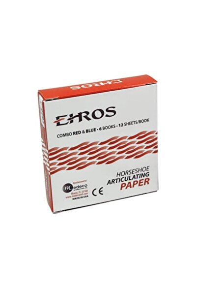 Dharma Research Set Hartie Articulatie, Dharma Research, Ehros, 80 Microni, Culoare Rosie si Albastra, Forma Potcoav