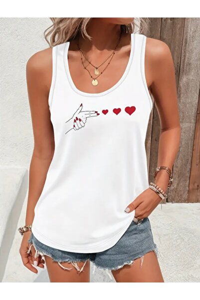 Deocept TRICOU DE DAMĂ CU STAMPĂ INIMĂ