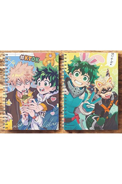 nihonwosekai 2 ADET Kahramanlık Akademim Anime A5 Boy Spiralli Defter 50 Yapr...