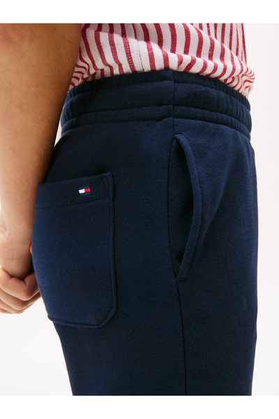 Tommy Hilfiger Kids Dark Night Navy Flag Embroidery Cuffed Joggers