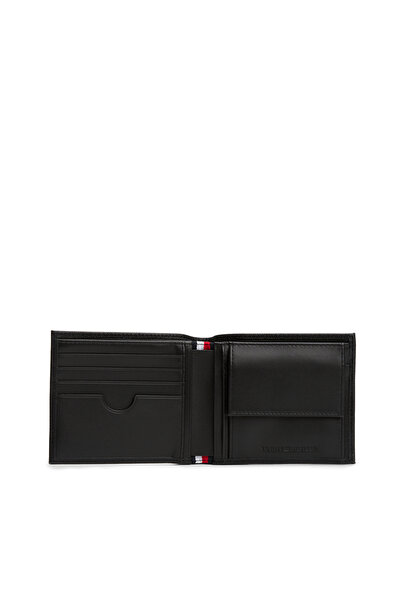 Tommy Hilfiger Tommy Hilfiger Men Black Enamel Flag Leather Bifold Wallet