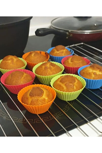 MİMOZA PARK 12 Adet Silikon Cupcake Mini Kek Kalıbı