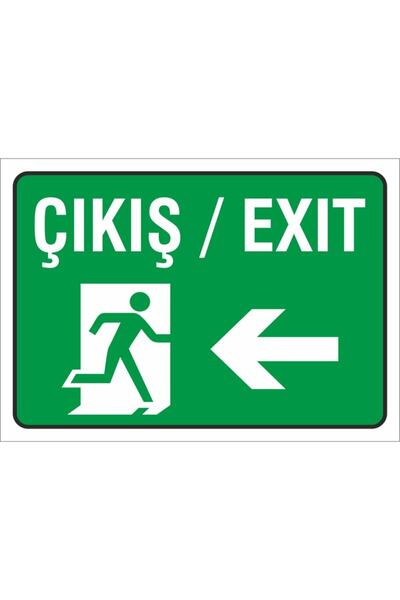 ünalgrup لافتة تحذير لسلامة العمل (الخروج على اليسار) 17x24 سم. (FD-1724-002)