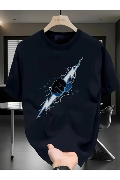 Deocept TRICOU CU GULER ROTUND OVERSIZE CU IMPRIMEU DE MÂNĂ