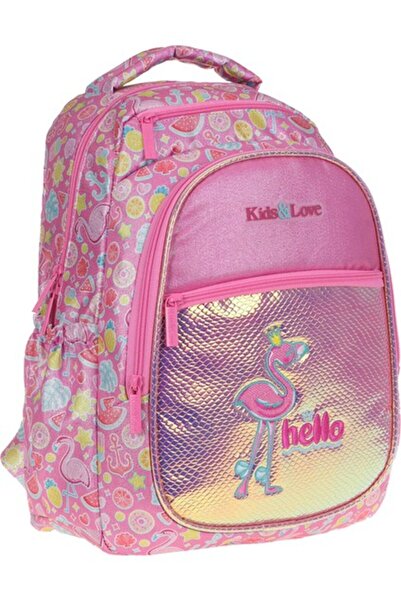 KAUKKO Kids&love Sırt Çantası Aynalı-Simli Flamın L5098