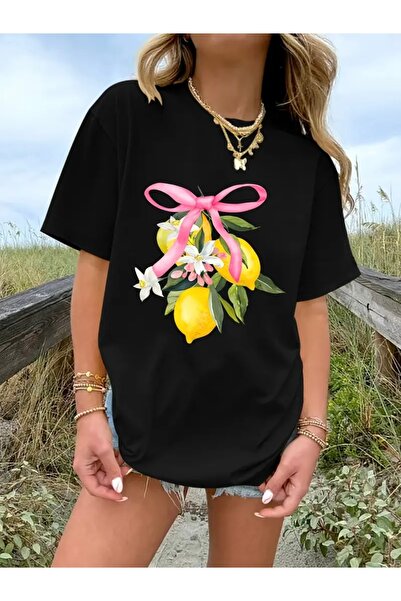 Deocept TRICOU OVERSIZE CU GULER ROTUND CU IMPRIMEU LEMON