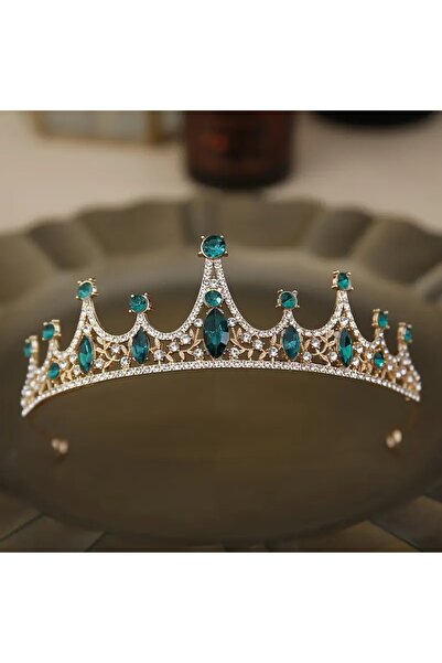 GlassySKY Prenses Taşlı Taç Kına Düğün Nişan Doğum Günü Parti Taç