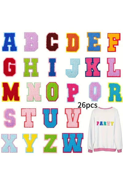 arredamento Towel Fabric 26 Letters Multicolor DIY Patch Letters