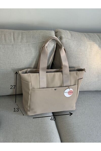 BAGLOVİS Kolon Askili Satin Fabric Mink Women's Shoulder Bag En40 Size27