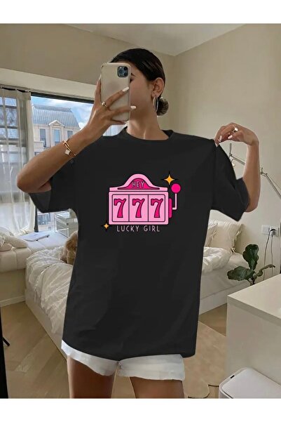 Deocept 777 LUCKY GIRL ΜΠΛΟΥΖΑ ΠΟΔΗΛΑΤΟΥ ΜΕ ΜΕΓΑΛΟ ΣΤΑΜΠΟ