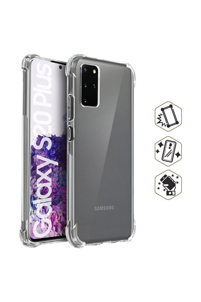 Gekko Mobile Carcasă Anti-Drop pentru Samsung Galaxy S20 Plus, Anti-Șoc, margine din silicon, spate acrilic, transparentă