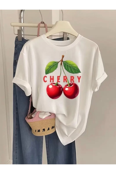 Deocept ΜΠΛΟΥΖΑ CHERRY PRINTED OVERSIZE ΠΟΔΗΛΑΤΟ ΛΟΥΡΙ