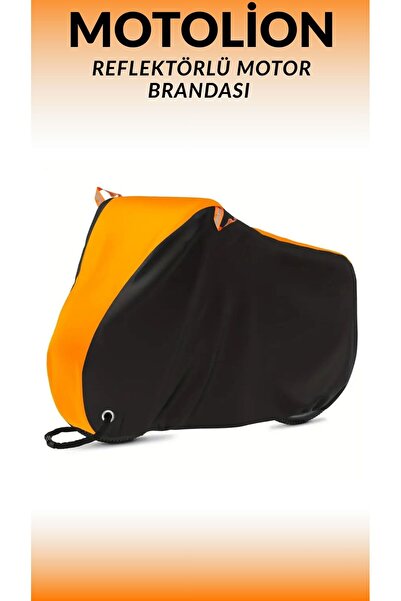 MotoLion غطاء دراجة نارية متوافق مع مصنع أبريليا تونو V4 1100، أسود اللون مع سطح علوي برتقالي