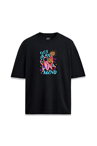 Darkia تي شيرت مريح للجنسين بتصميم مخصص مطبوع عليه "Out Of My Mind"