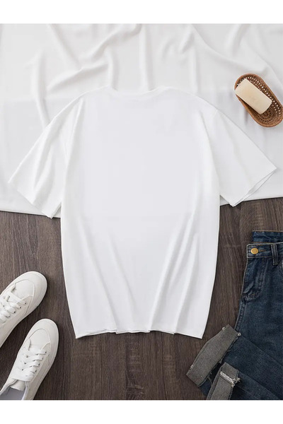 Deocept Flowered Ribbon Printed Oversize T-Shirt