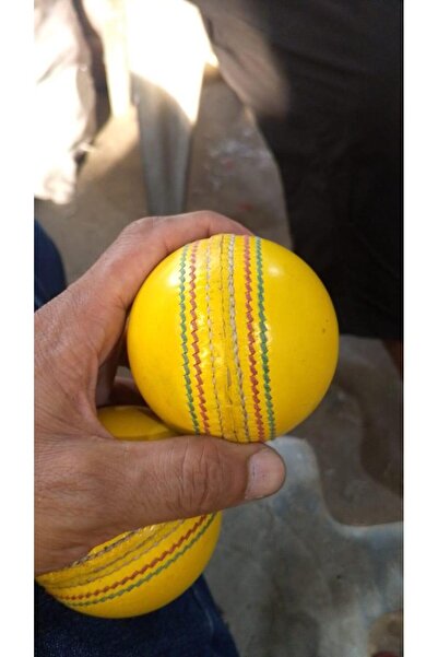 Doltri Indoor Leather Cricket Ball (Yellow) - Durable Practice Ball for Indoo...