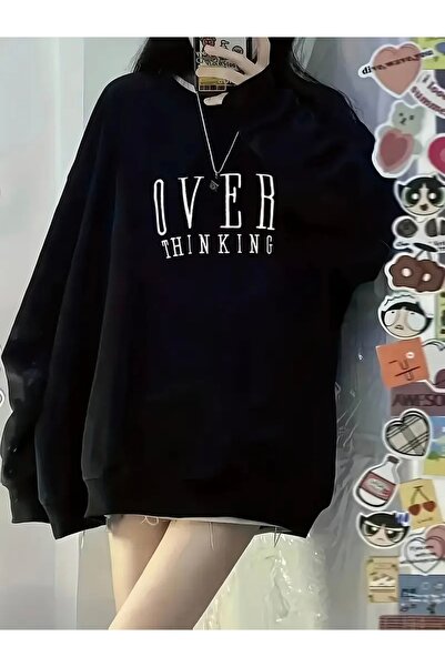 mercoledi SWEATSHIRT UNISEX OVERSIZE IMPRIMAT OVER THINKING