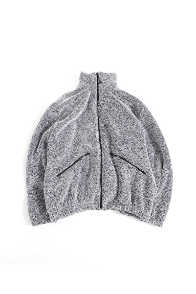 Fifty Color Jachetă de iarnă moale și caldă pentru femei, supradimensionată, din pluș, din lână fleece, cu fermoar, cu gât înalt de pluș