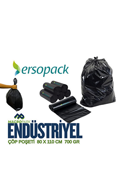 ERSOPACK 700 جرام كيس قمامة صناعي كبير جدًا مقاس 80×110 سم 10 قطع.