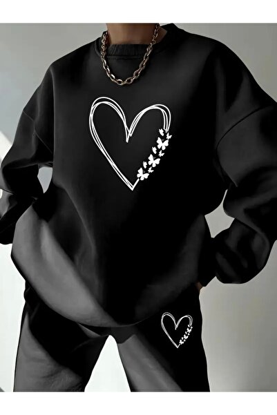 Deocept ΣΕΤ ΦΟΡΜΑΣ ΜΕ ΠΕΤΑΛΟΥΔΑ ΚΑΡΔΙΑ UNISEX OVERSIZE ΠΟΔΗΛΑΤΟ ΚΟΥΦΙΑ/ΕΠΙΣΤΡΟΦΗ