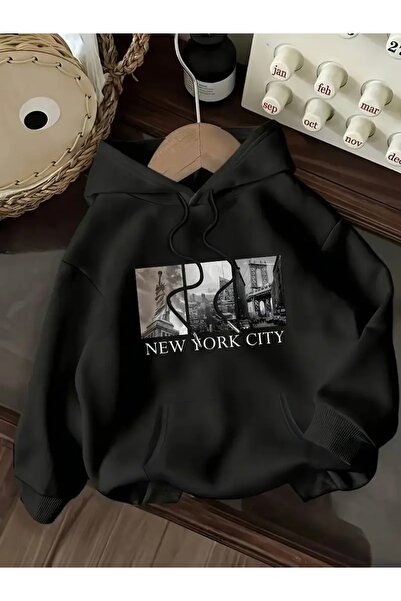 mercoledi SWEATSHIRT UNISEX OVERSIZE CU PRINT NEW YORK CITY