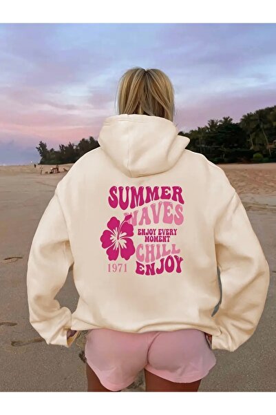 mercoledi SWEATSHIRT OVERSIZE UNISEX CU IMPRIMARE SUMMER WAVES