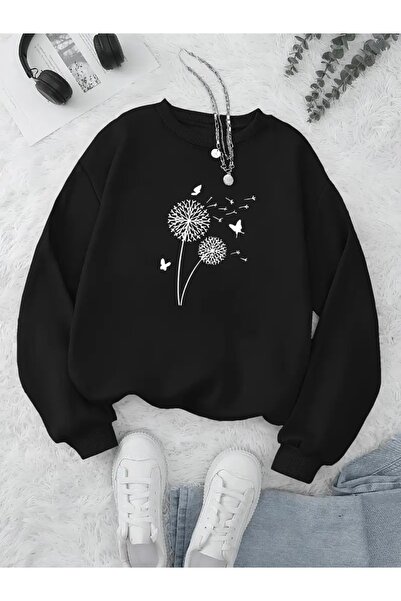 Deocept سويت شيرت برقبة دائرية للجنسين مطبوع عليه عشب الغراب للنساء/الرجال