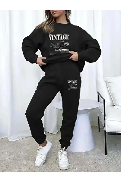 Deocept VINTAGE PRINTED UNISEX OVERSIZE ΣΕΤ ΦΟΡΜΑΣ ΚΑΤΩ/ΕΠΕΥΘΕΙΑ