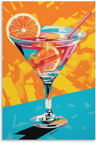 Today Idea لوحة فنية جدارية لمطبخ ريفي - ملصق قماشي ريفي، مقاس 16×24 بوصة، مؤطر