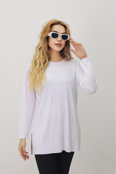 Bala Giyim Women's Basic Long Sleeve Slit Tunic