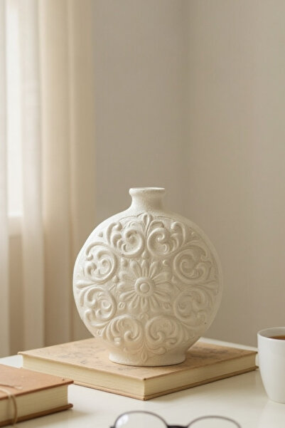 ardesta El Yapımı Dekoratif Vazo – 19 cm Büyük İtalyan Tarzı Modern Seramik G...