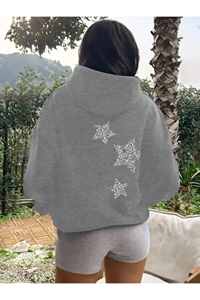 Deocept Star Printed Oversize Unisex Sweatshirt