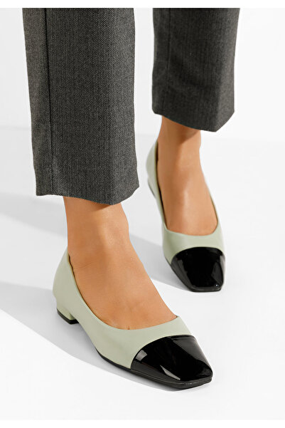 B T Shoes Zelené lodičky na nízkom opätku Erias