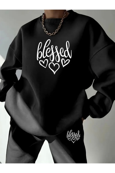 Deocept ΣΕΤ ΦΟΡΜΑΣ BLESSED HEART PRINTED UNISEX OVERSIZE ΠΟΔΗΛΑΤΟ ΚΟΥΦΙΑ/ΕΠΙΤΟΠΟΥ