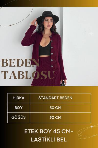 Moda Amore Knitwear Cardigan Skirt Set - Spanish Sleeve Knitted Set 8009