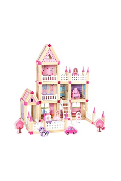 SOLTOY Set of 298 Wooden Building Pieces for Kids, 'Little Architect Princess' by