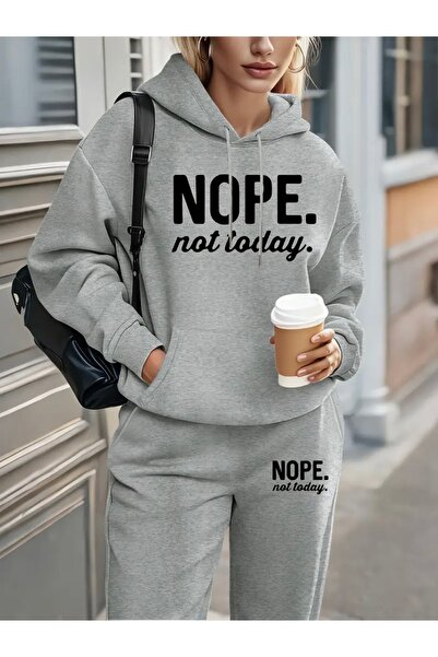 Deocept NOPE NOT TODAY PRINTED UNISEX ΓΥΝΑΙΚΕΙΟ/ΑΝΔΡΙΚΟ ΣΕΤ ΦΟΡΜΑ ΜΕ ΚΑΠΟΥΝΤΟ OVERSIZE ΚΑΤΩ/ΕΠΕΥΘΥΝΤΙΚΟ