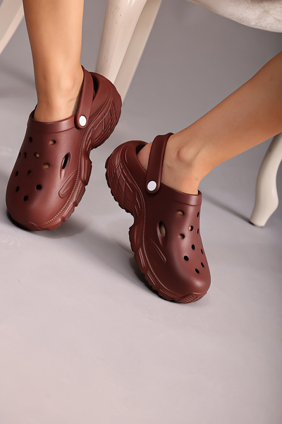 Rivetta Unisex Sandals Slippers Brown Orthopedic Non-Slip High Sole Daily Hospital Sea Pool Slippers