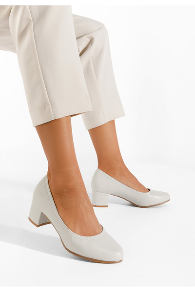 B T Shoes Zinia grey chunky heel shoes