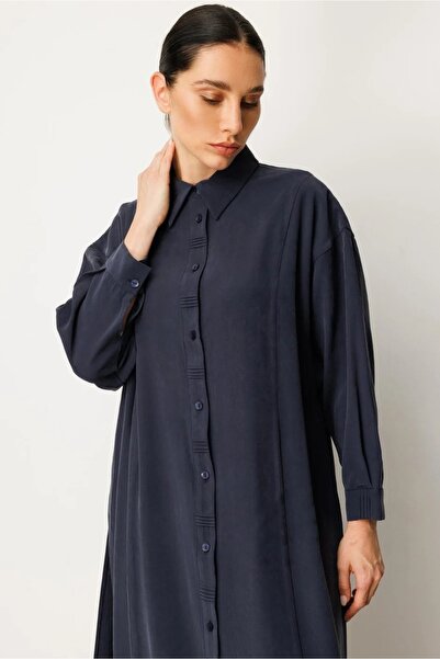 Micca Soft Modal Yırtmaç ve Ön Beden ile Detaylandırılmış Elbise Kap-Laci