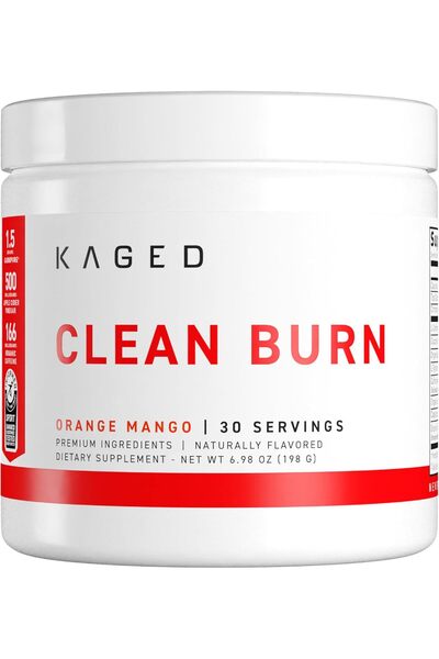 KAGED Clean Burn Powder | Orange Mango | 30 Servings