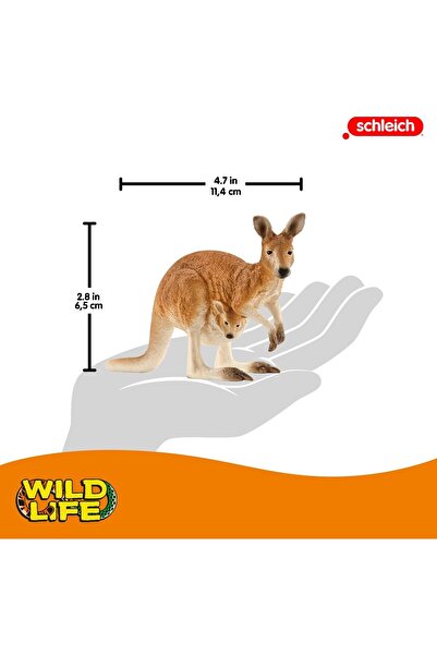 SCHLEICH 14756 Wild Life Kangaroo Figure – Realistic Animal Model for Kids (Ages 3–8)