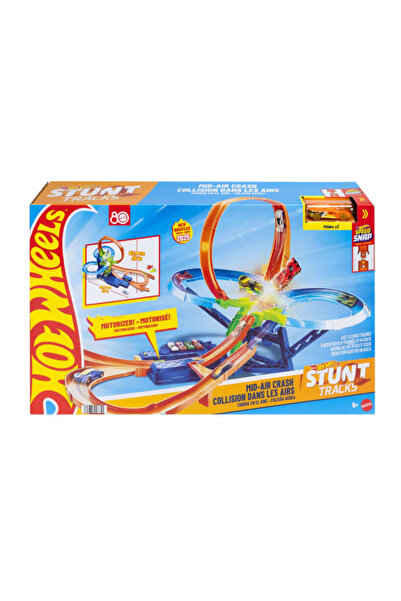 mattel Hot Wheels Stunt Tracks Mid-Air Crash Race Set JFD12 – Ages 5+, Die-Cast Car Included
