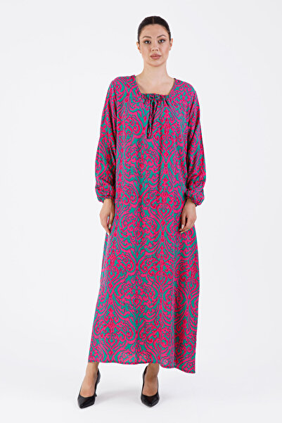 Mihvera Çiçek Desenli Anne Elbisesi