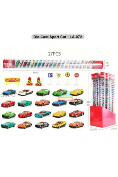 Colorland Sportcar Metal Die-Cast Car Collection Tube LA-072 – 1:64 Scale, Set of 20