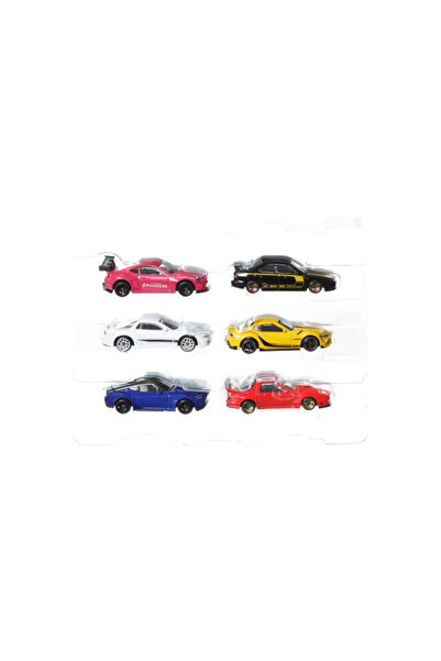 mattel Hot Wheels Streets of Japan 6-Car Multipack JBY77 – 1:64 Die-Cast, Ages 3+
