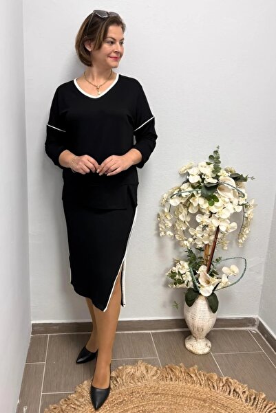 Mia Butik Women's Black Melisa Skirt Set