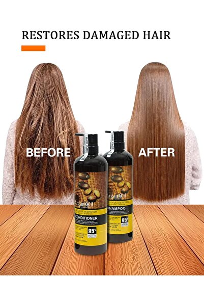 Lightness Moroccan Argan Oil Shampoo & Conditioner Set (2-in-1) – Sulfate Free, Thickening, Safe for Color/K