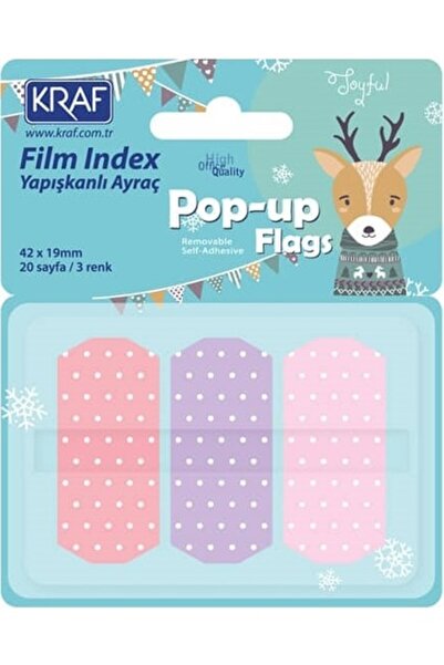 KRAF Index Film (Pp) Pop-Up 3 Colors X 20 Yp 42X19 mm Pastel Polka Dot 4219-1