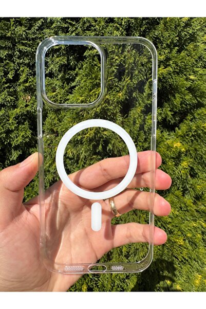 Deppo Trend iPhone 14 Pro Max Uyumlu Kılıf Sert Sararmaz Magsafe Kamera Kenar...